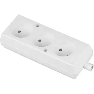 Triple Electrical Socket Volteo VT-302-0030 — 16A 250V, Removable Cover, White