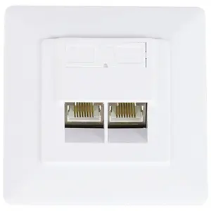 Sienas kontaktligzda LOGILINK LKS550 — 2×RJ-45, 3P, balta, 250 Hz
