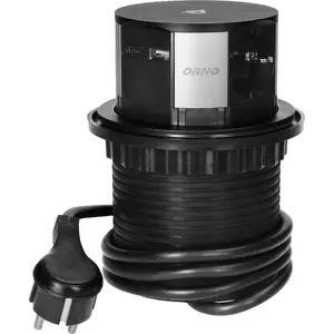 Mēbeļu kontaktligzda Energizer OR-GM-9017(GS) — 3× 2P+Z kontaktligzdas, 2× USB