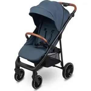 Ratiņi Caretero Elma Jeans Blue — pastaiga, viegli saliekami, piemēroti zīdaiņiem un bērniem