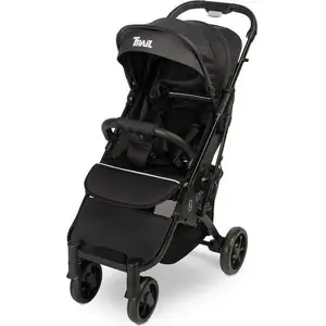 Ratiņi Caretero Trail Black — viegli pilsētas rati, salokāmi, ar regulējamu atzveltni