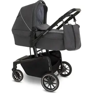 Rati baby design Zoy Graphite 2‑1 dziļais ratiņš ar kulbiņu un sēdekli (modelis GAWO-73292)