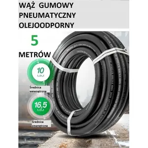 Stiprināta gumijas eļļizturīga šļūtene Rockforce 10 mm x 5 m