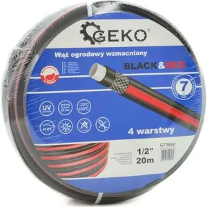 Садовый шланг GEKO усиленный Black & Red, диаметр 1/2", длина 50 м