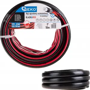 Садовый шланг GEKO усиленный BLACK&RED 1" Ø 10 м — модель G73691