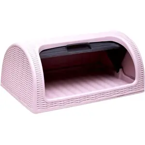 Bread box Katex model 060521, rattan-style, dimensions 417×269×181 mm, color Delikatny Wrzos
