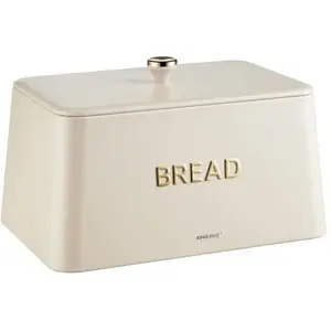 Metal Bread Box KingHoff KH-1950 — steel construction, cream finish