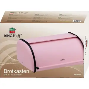 Хлебница KingHoff металлическая KH 1756, сталь, розовая