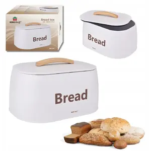 Bread storage container KingHoff KH-1947 steel, white