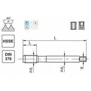 Метчик FANAR GWINTOWNIK M6 DIN 376C (6H) HSSE 800