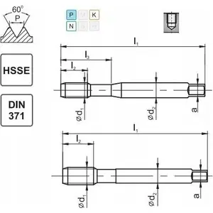 FANAR метчик UNF 3/8-24 DIN 371C HSSE 800 Photo 1