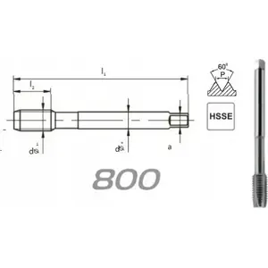 Метчик FANAR M18 DIN-376B (6H) HSSE 800 — машинный метчик для резьбы M18