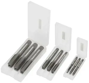 Tap set 3 pcs Bituxx M5 x 0.8 in plastic case — metric hand taps