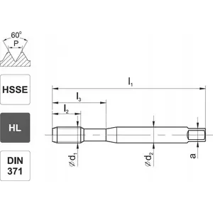 Tap (gwintownik) FANAR M3 DIN-371B HSSE HL INOX C2-118801-0030 6H for stainless steel