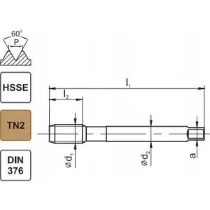 Метчик FANAR M4 DIN-376B (6H) HSSE TN 800X