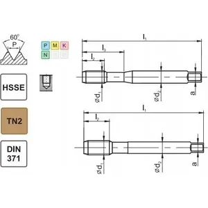 Tap FANAR GWINTOWNIK UNC 3/8-16 DIN 371C R40 (2B) HSSE TN 800X