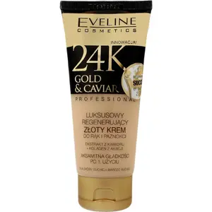 Hand cream Eveline 100 ml 24K Gold Caviar - nourishing care with gold and caviar extract