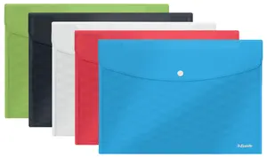 Document Wallet ESSELTE VIVIDA A4 FC PP Envelope Folder, Polypropylene, 335×235×25 mm, Pack of 5