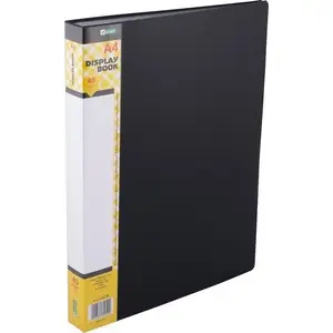 D.Rect document display folder with 40 clear pockets, black, model 443997