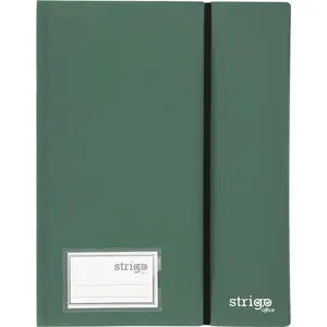 Portfolio album Strigo A4 for 40 sheets with elastic closure, dark green