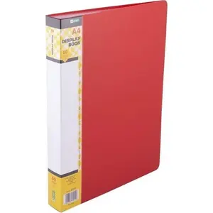 Document wallet D.Rect presentation file with 60 sleeves, red