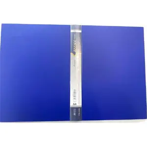 Document wallet Fresh A4+ with 20 transparent pockets, blue