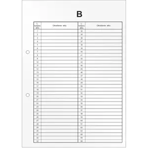 Document insert Biurfol model B for personal files, Biurfol DRU-055B