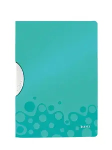 Clip file LEITZ ColorClip WOW A4 PP, polypropylene A4 folder, blue, 8 mm spine