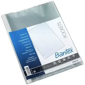 Plastic Document Sleeve Bantex BG50 PCHED POCK BANTX A4, 0.045 mm clear