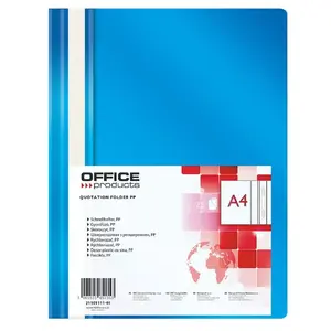 Папка-скоросшиватель Office Products A4 синяя, одна секция, модель 21101111-01