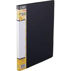 Document wallet D.Rect 20 pockets black — presentation folder for A4 sheets, 20 transparent sleeves