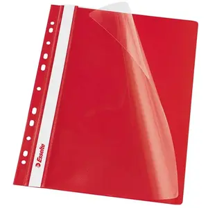 Folder sleeves ESSELTE CZERWONY pack of 10 (13585) — red document protectors