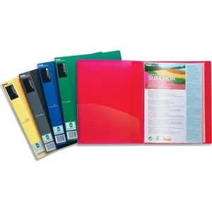 Document wallet binder A4 presentation folder, 40 sleeves, black — Pentel Superior DCF A4