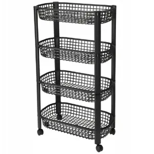Rolling Organizer cart Excellent Houseware 4-tier 46x26x79 cm black
