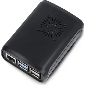 Raspberry Pi 5 case with fan and heatsinks, ABS black — OEM