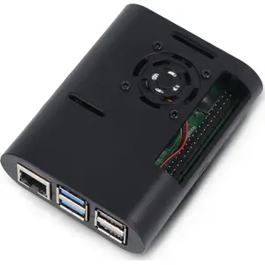 Raspberry Pi 5 case with fan and heatsinks, ABS black - OEM