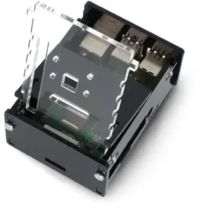 Enclosure for Raspberry Pi 4B with adjustable camera mount, black — Gravlaser