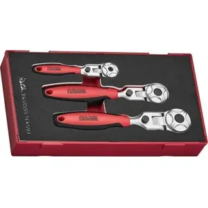 Ratcheting Flex-Head Handle Set Teng Tools TEA7203, 3-piece