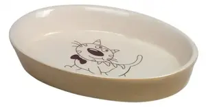 Керамическая миска для кошек Nobby 110×170×25 мм, коричневая (модель 73638)