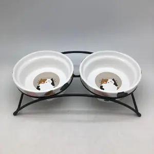Kausu komplekts keramikas divkāršā kauss kaķim Yarro International 13×5 cm