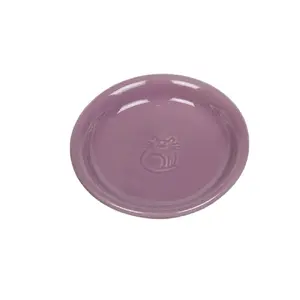 Cat ceramic milk dish Nobby, ceramic feeding bowl for cats, purple, Ø 14 cm, height 20 mm