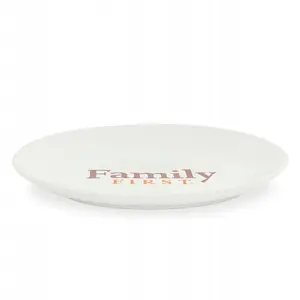 Cat bowl Hobby ceramic 18×15 cm white with 'Family First' print