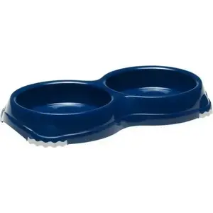 Divkārša plastmasas kaķa bļoda Yarro International Y3710-1761 — 2 × 0,2 l, tumši zila