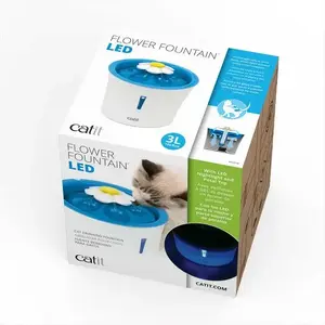 Автоматический поильник Catit LED Flower Fountain — 3 л, пластик, сине‑белый