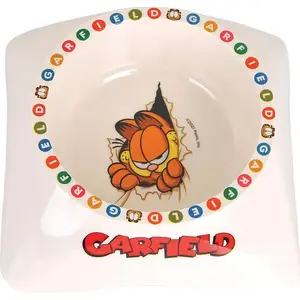 Kaķu bļoda GARFIELD GR-6499, melamīns, balta/ pelēka