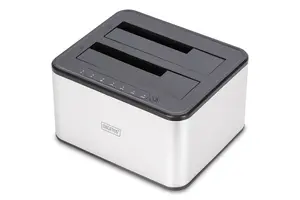 Docking station DIGIT USB 3.0 dual SATA for 2.5"/3.5" HDD/SSD, USB 3.2 Gen 1 Type-B, 6 Gbit/s, black/white