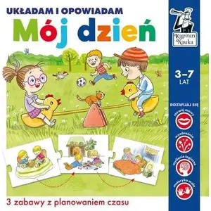 Bērnu izglītojošs grāmatu komplekts Kapitan Nauka Mój dzień. Układam i opowiadam.