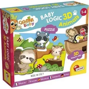 Izglītojošs 3D komplekts Carotina Baby Logic 3D dzīvnieki 92536 — Lisciani