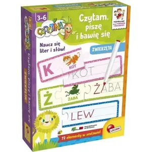 Обучающая книга Lisciani Carotina «Bawię się, czytam i piszę – Zwierzęta» — рабочая тетрадь для чтения и письма о животных