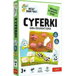 Izglītojoša spēle TREFL Gra Cyferki Mały Odkrywca — bērnu galda spēle skaitīšanai un ciparu atpazīšanai